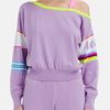 Women Iceberg Sweaters | Iceberg-Purple Off The Shoulder Sweater