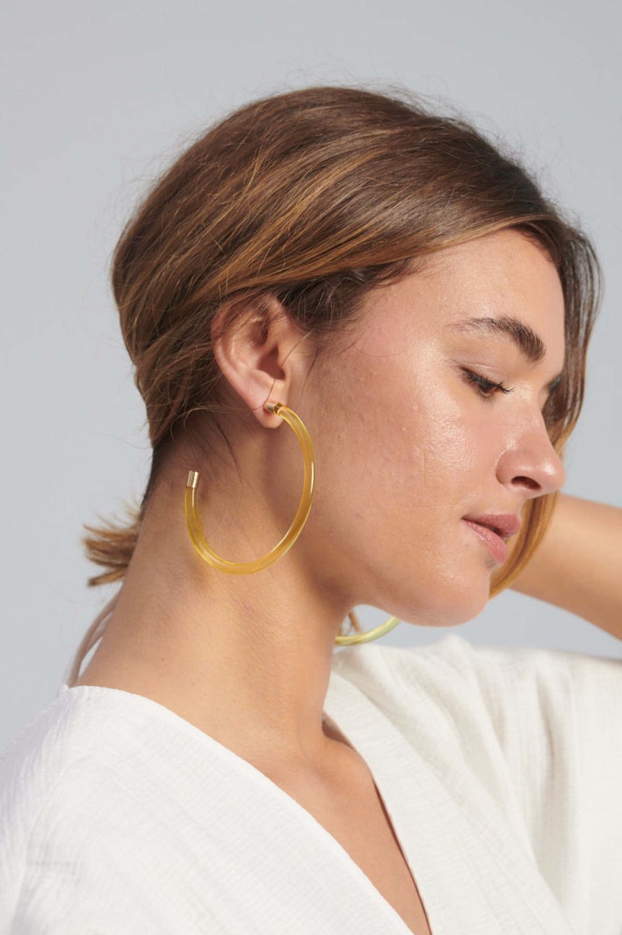 Women Rachel Comey Jewelry | Rachel Comey-Aya Hoop: Clear Citron