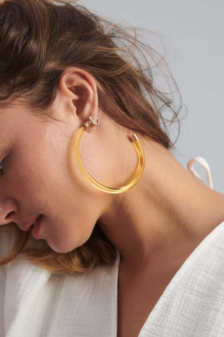 Women Rachel Comey Jewelry | Rachel Comey-Aya Hoop: Clear Citron