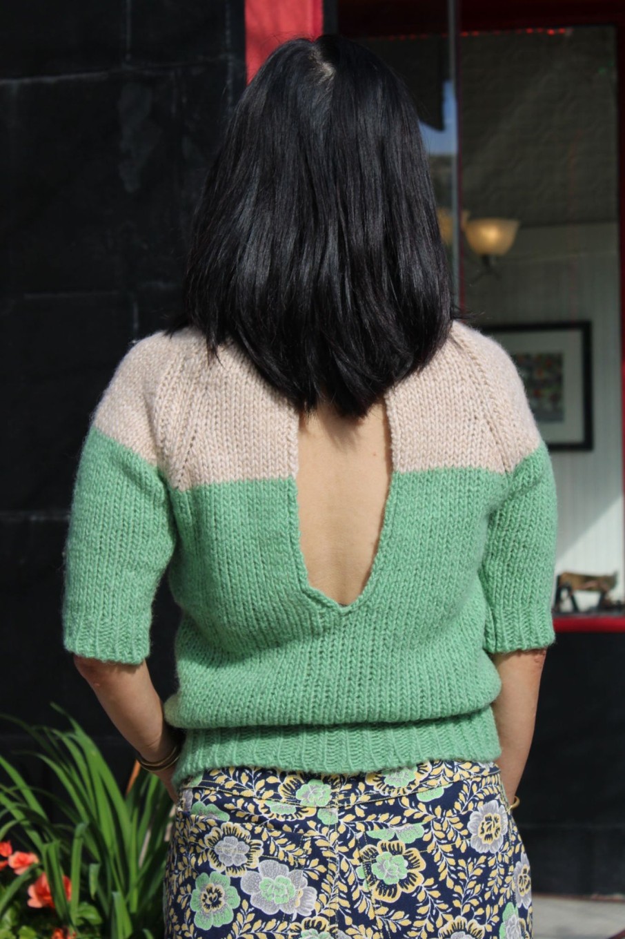 Women No.21 Sweaters | No.21-Two-Tone Cut Out Sweater: Fantasy Green