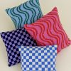 Lifestyle Nina Cherie | Nina Cherie-Check Pillow: Purple/ Navy