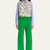 Women Stine Goya Pants & Shorts | Stine Goya-Ronja Pants: Shamrock Green/Pastel Lavender