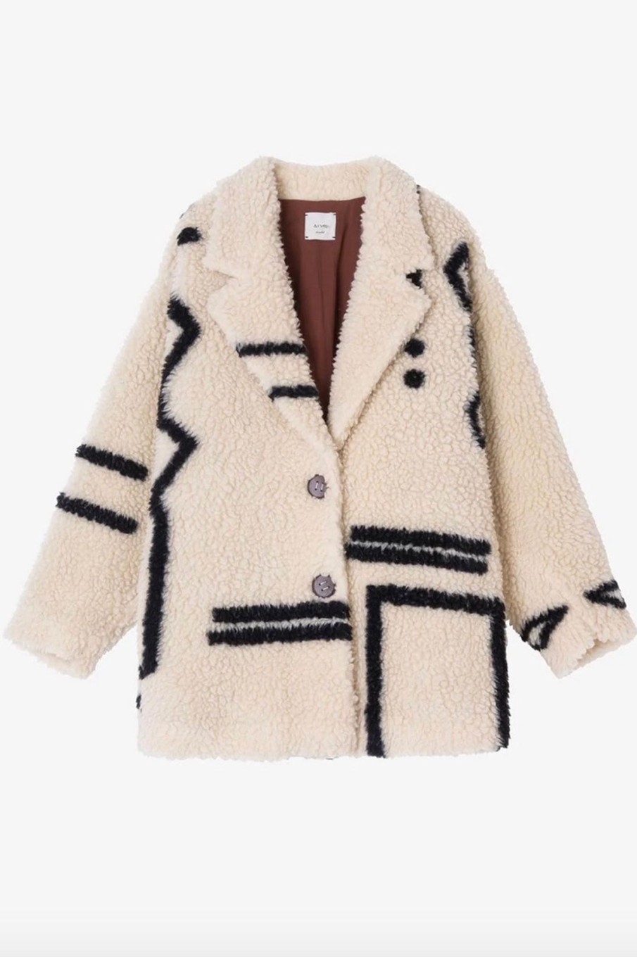 Women Alysi Outerwear | Alysi-Caban Eco-Fur Jacket: Gesso