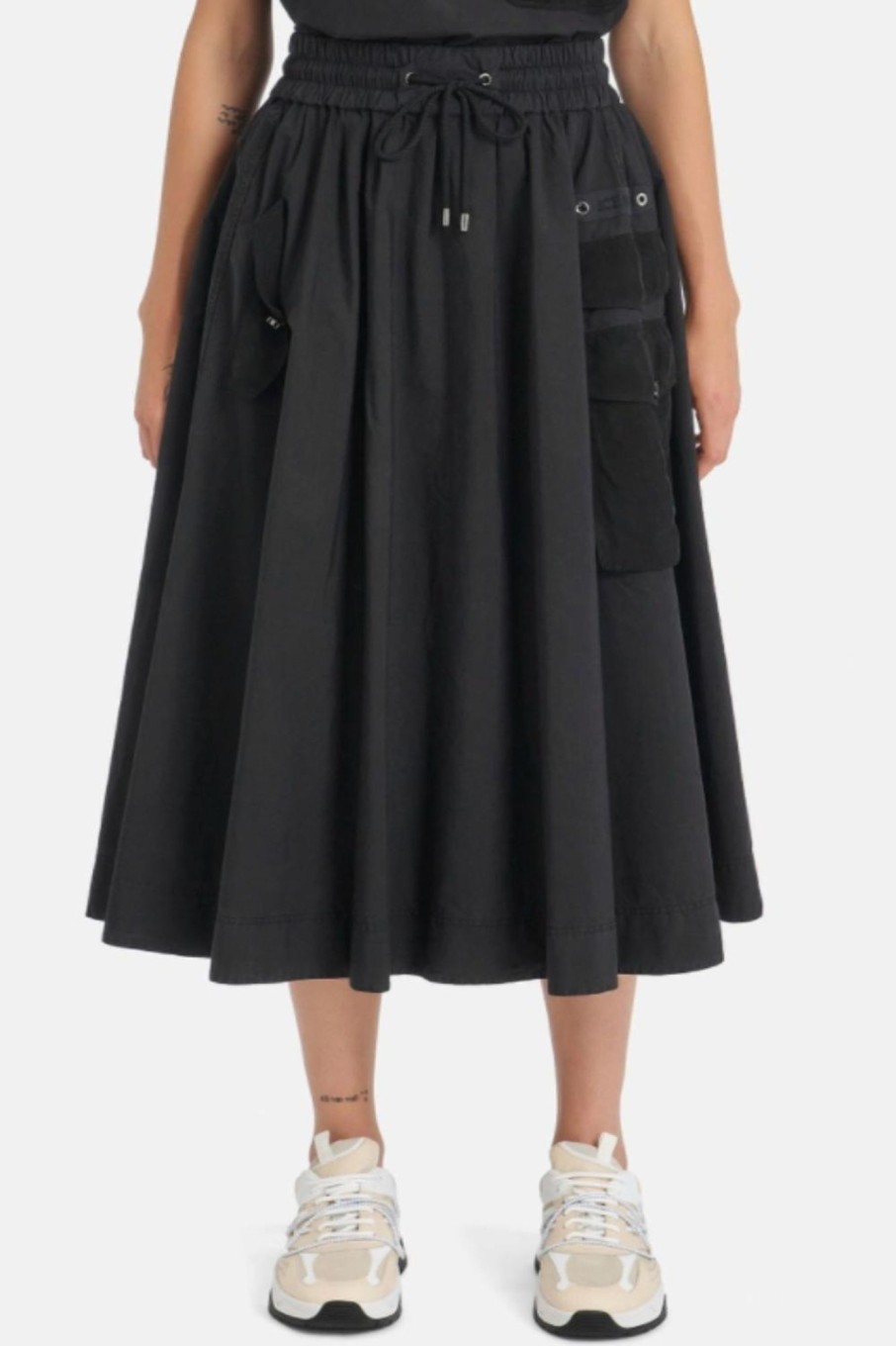 Women Iceberg Skirts | Iceberg-Flared Skirt With Pockets: Black