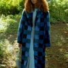 Women Stand Studio Outerwear | Stand Studio-Mio Coat: Blue Multi Check