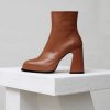 Women Souliers Martinez | Souliers Martinez-Chueca Calf Leather Boots: Brown