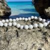 Women Airy Heights Design Jewelry | Airy Heights Design-Hand Knotted Agate Necklace: White With Turquoise Silk/Sterling Toggle