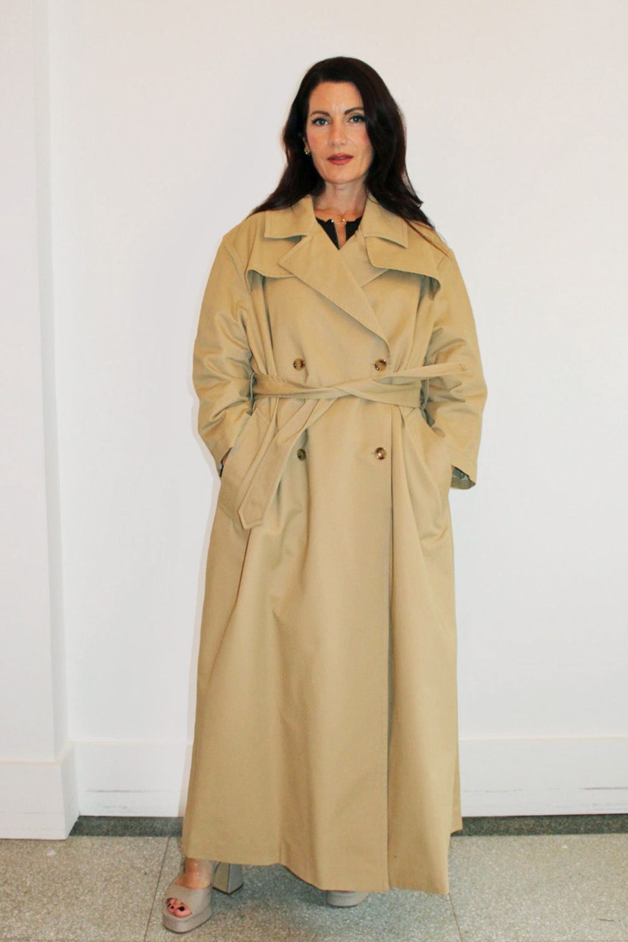 Women Vivetta Outerwear | Vivetta-Gabardine Trench Coat: Khaki