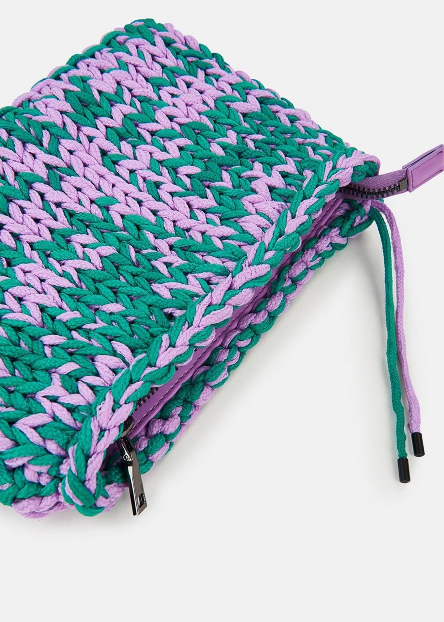 Women Essentiel Antwerp Bags | Essentiel Antwerp-Knitted Pouch: Lilac & Green