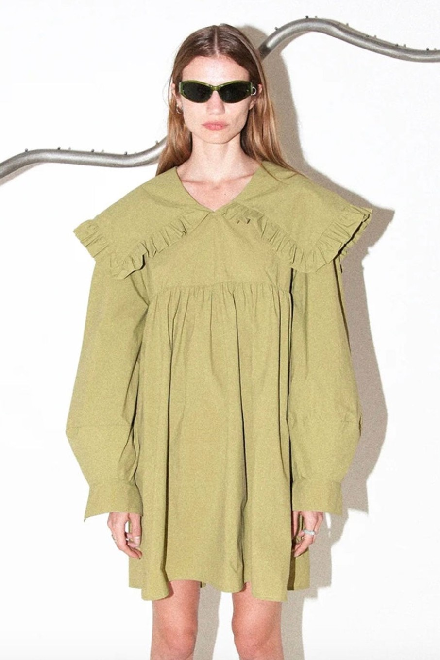 Women KkCo Dresses | Kkco-Mini Sailor Dress: Olive Dyed