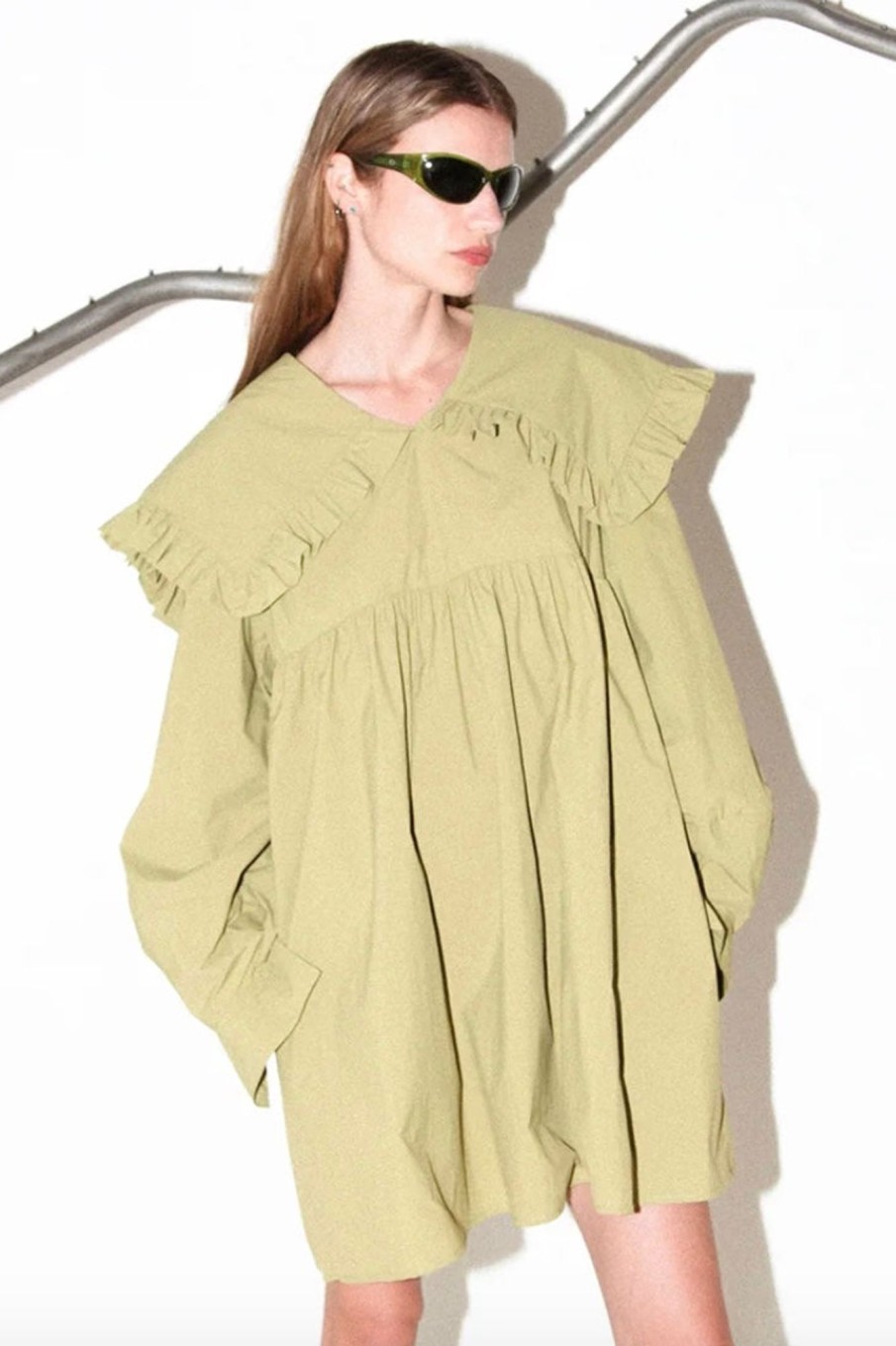 Women KkCo Dresses | Kkco-Mini Sailor Dress: Olive Dyed