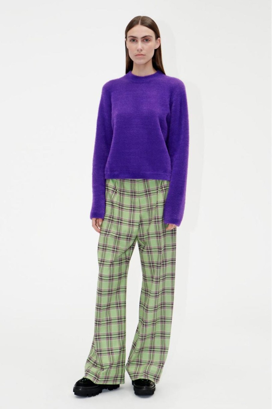 Women Stine Goya Pants & Shorts | Stine Goya-Ciara Pant: Fluorescent Check