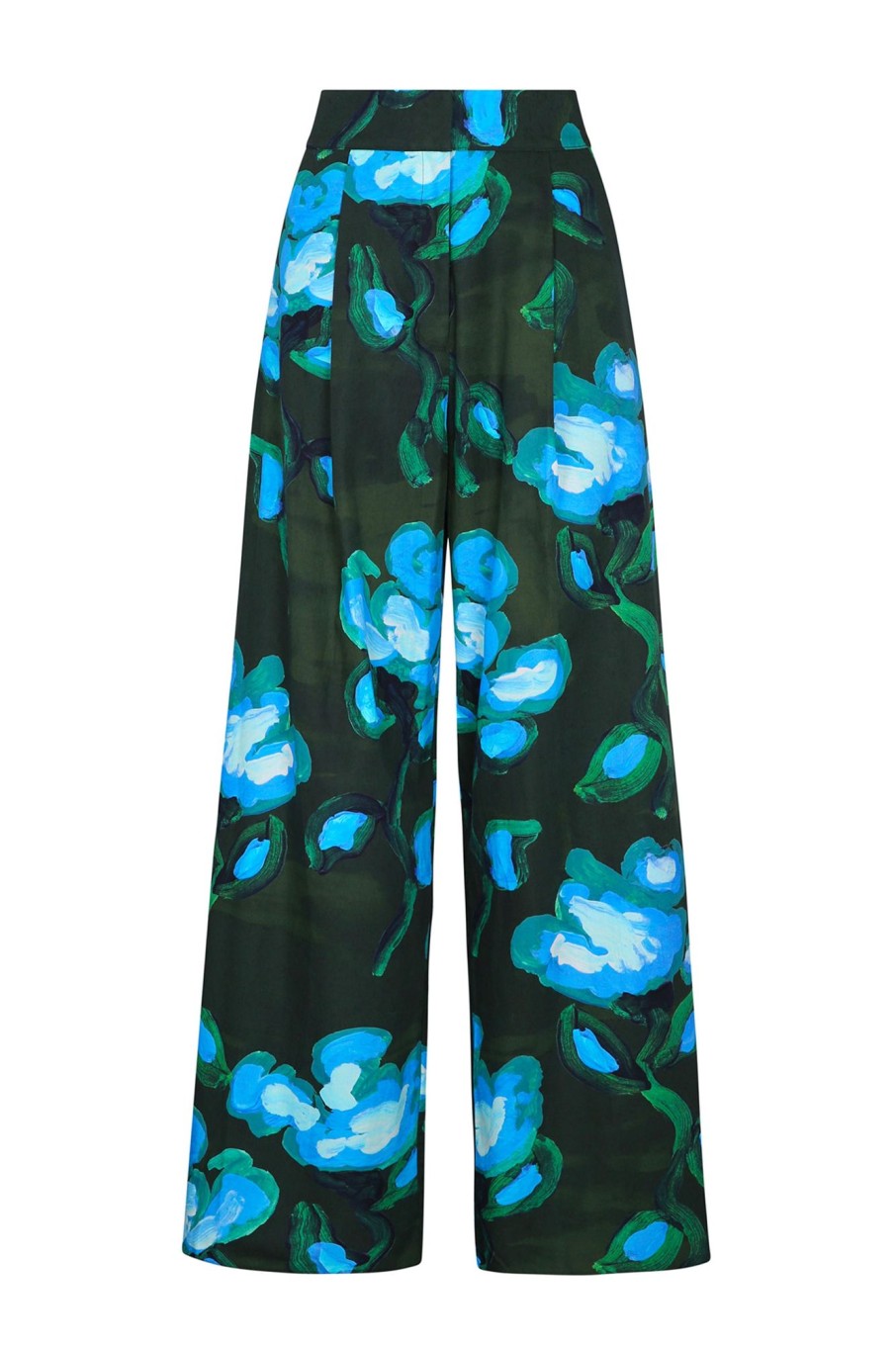 Women De Loreta Pants & Shorts | De Loreta-Panca Pants: Recuerdos Verde Print