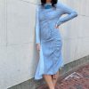 Women KkCo Dresses | Kkco-Akoya Ruched Dress: Mixed Blue