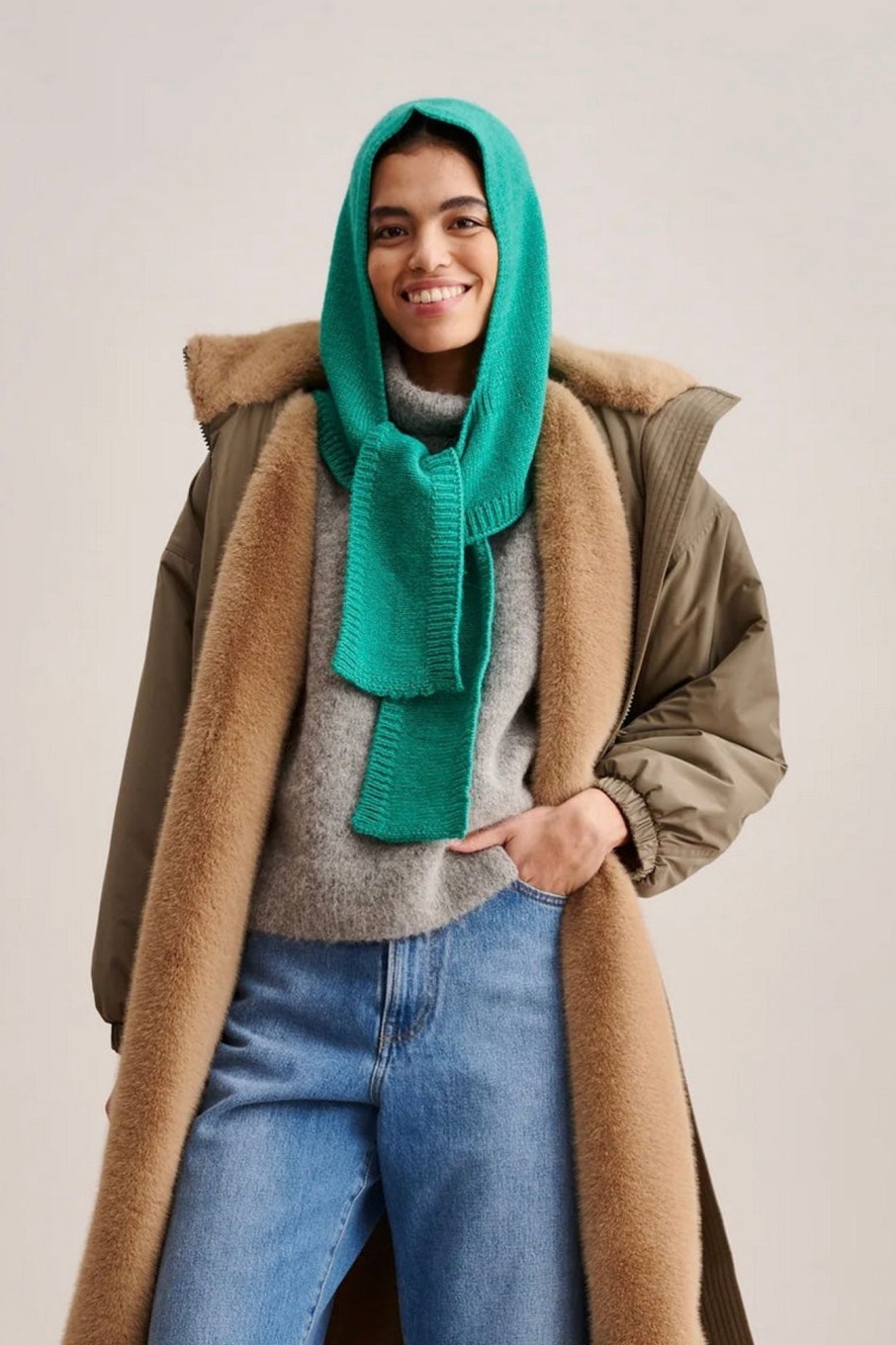 Women Bellerose Hats & Hair Accessories | Bellerose-Nansy Hood: Malachite