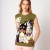 Women Manoush Sweaters | Manoush-Minette Vest: Kitten Collage