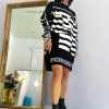 Women Iceberg Sweaters | Iceberg-Popeye Sweater Dress: Black & White Stripes