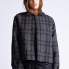 Women Francesca Marchisio Outerwear | Francesca Marchisio-Cropped Work Jacket: Grey Check