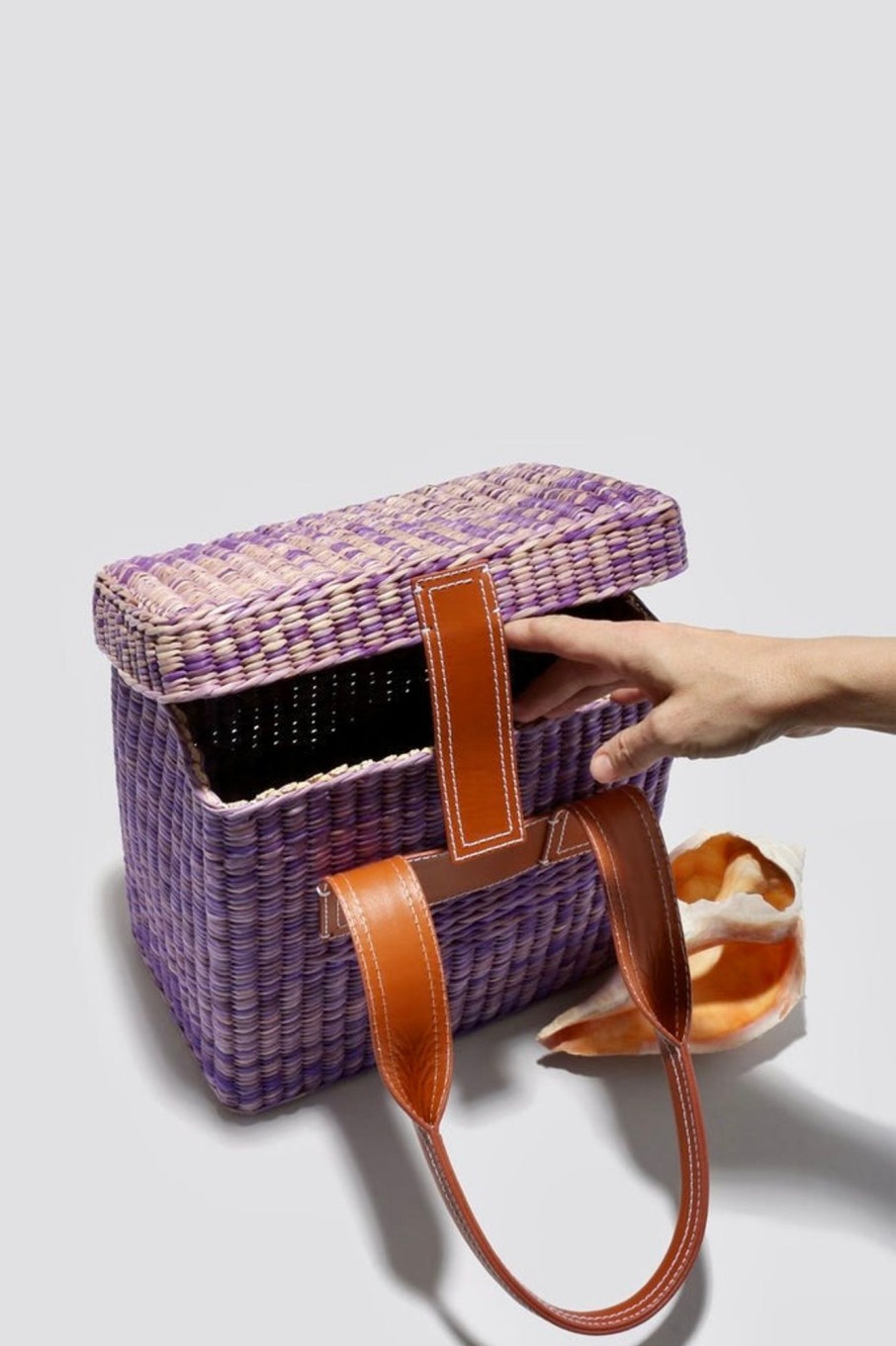 Women Rachel Comey Bags | Rachel Comey-Mini Straw Picnic Tote: Purple