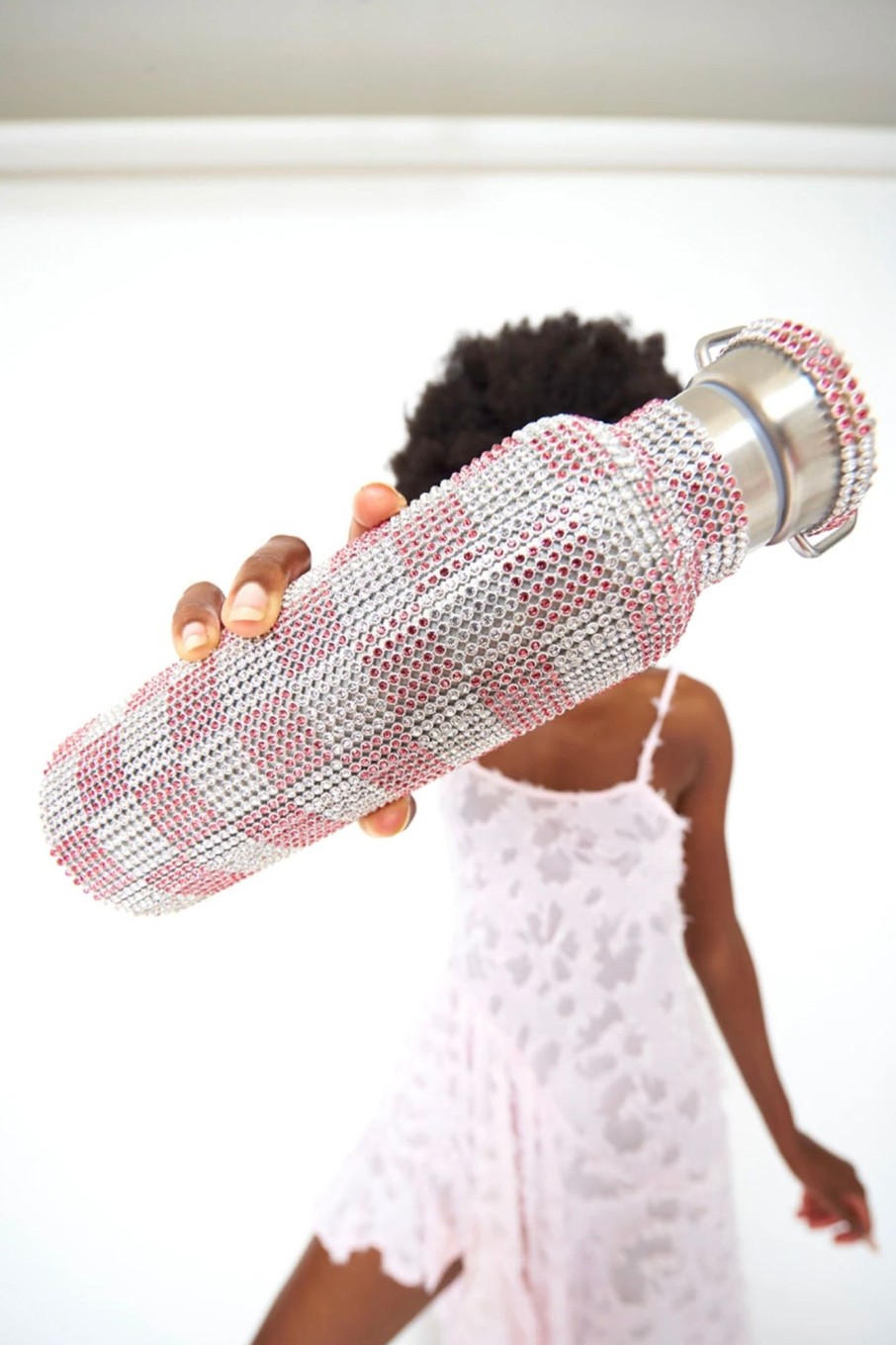 Lifestyle Collina Strada | Collina Strada-Rhinestone Water Bottle: Pink Clear