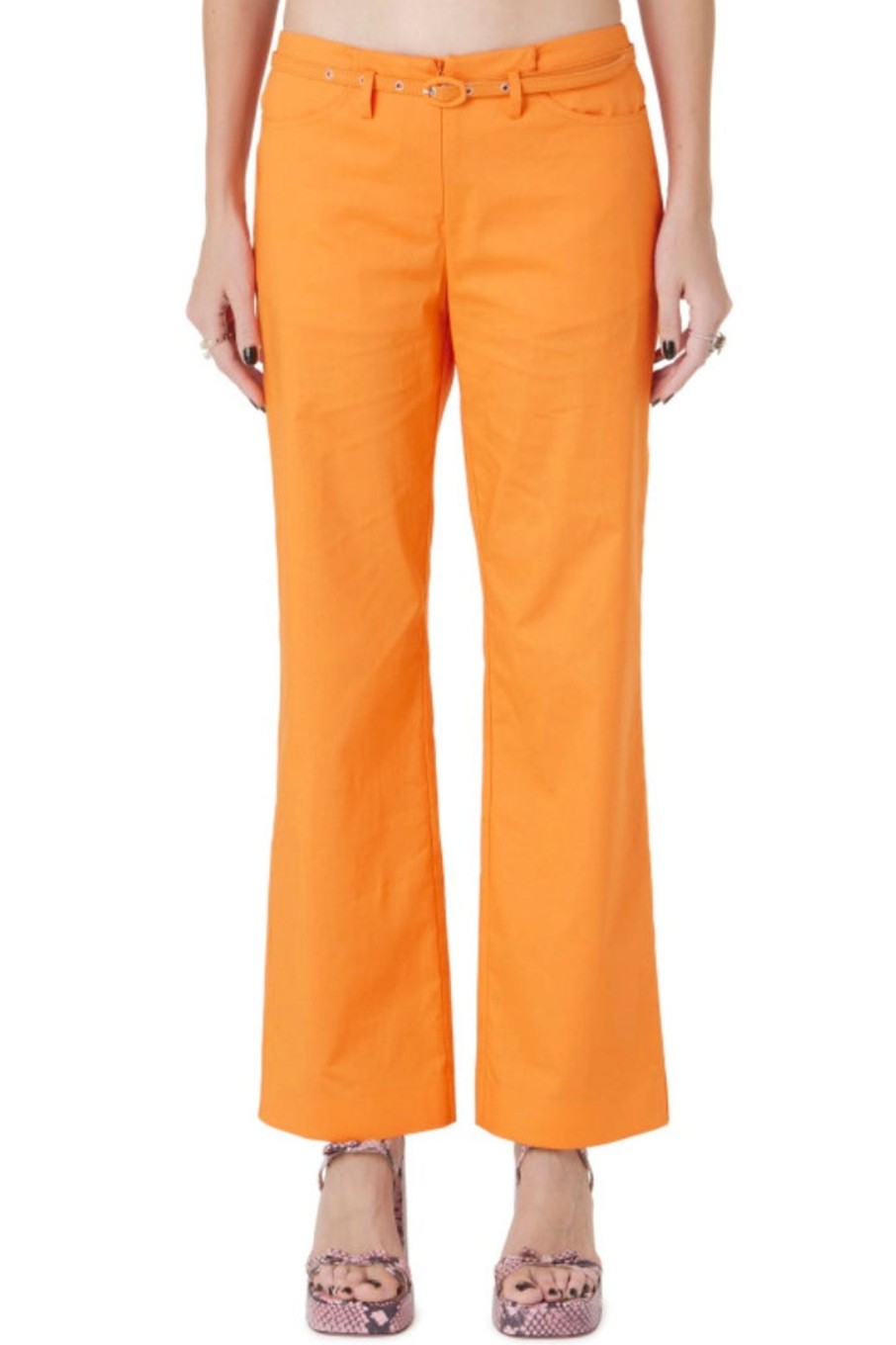 Women Vivetta Pants & Shorts | Vivetta-Cropped Pants: Orange