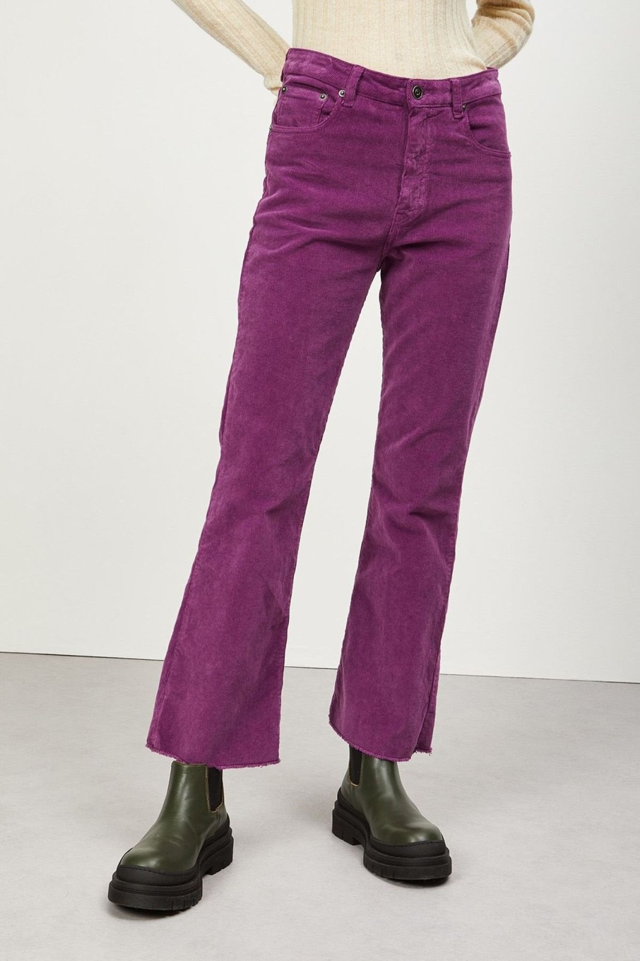 Women Ottod'ame Pants & Shorts | Ottod'Ame-Ribcage Bootcut Jeans: Plum