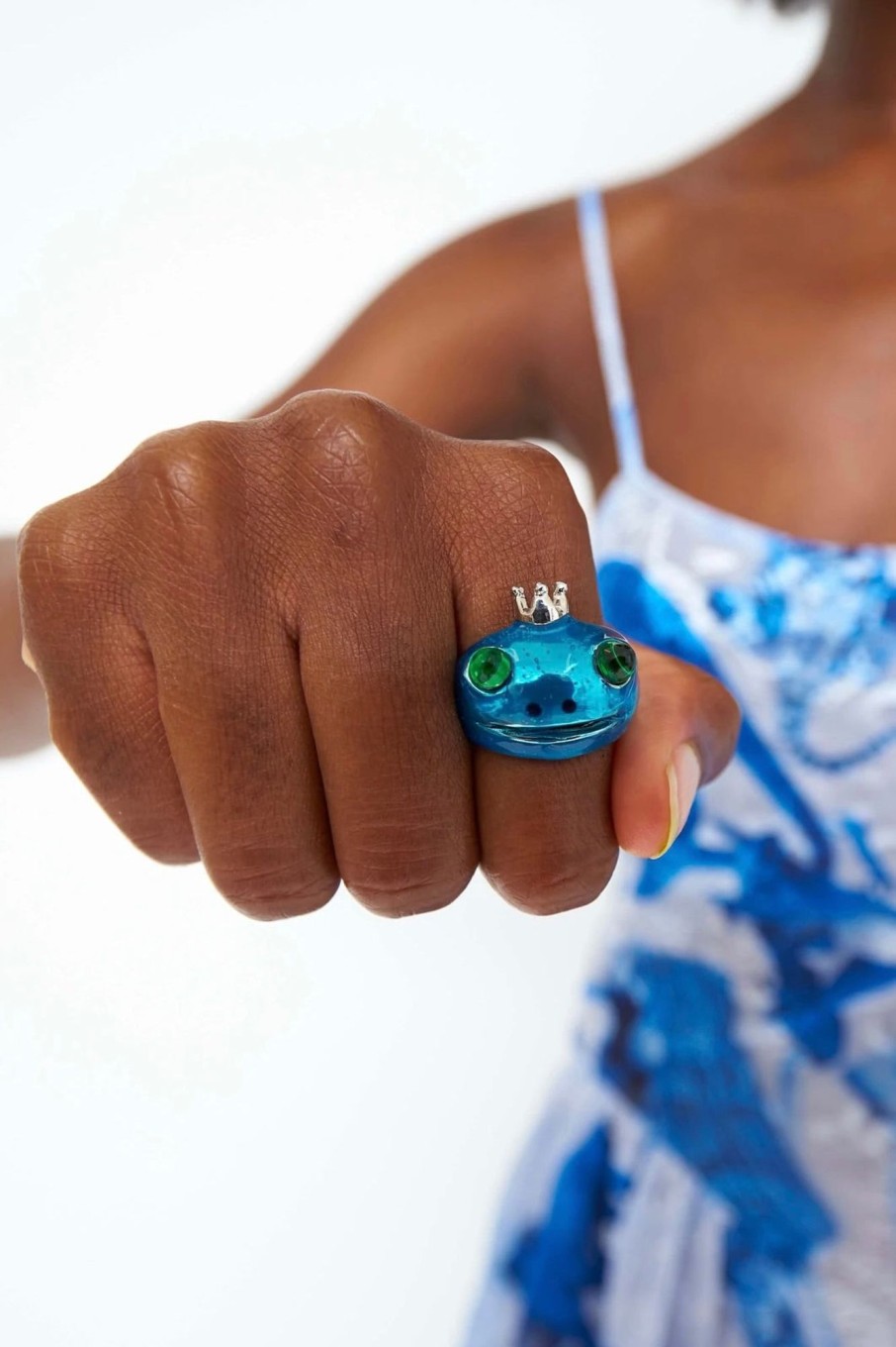 Women Collina Strada Jewelry | Collina Strada-Frog Prince Ring: Mask Blue