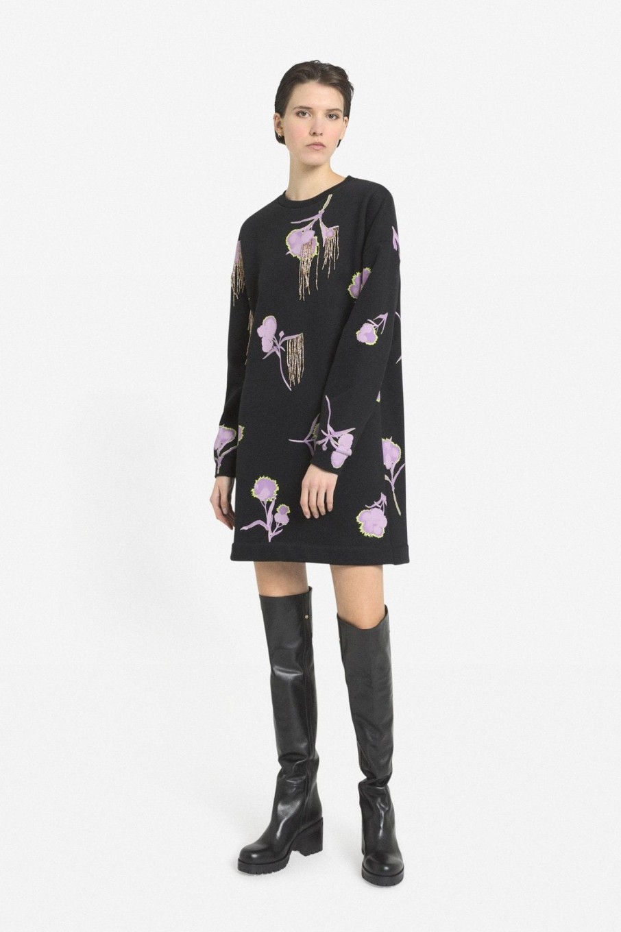 Women Ottod'ame Dresses | Ottod'Ame-Printed Sweatshirt Dress