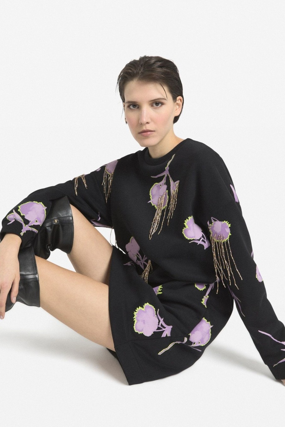 Women Ottod'ame Dresses | Ottod'Ame-Printed Sweatshirt Dress