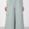 Women Alysi Pants & Shorts | Alysi-Cropped Wide Leg Cullottes: Salvia