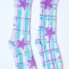 Women Collina Strada Socks & Tights | Collina Strada-Organic Cotton Socks: Purple Star Plaid