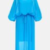 Women Essentiel Antwerp Dresses | Essentiel Antwerp-Bilver Puff Sleeve Dress: Blue