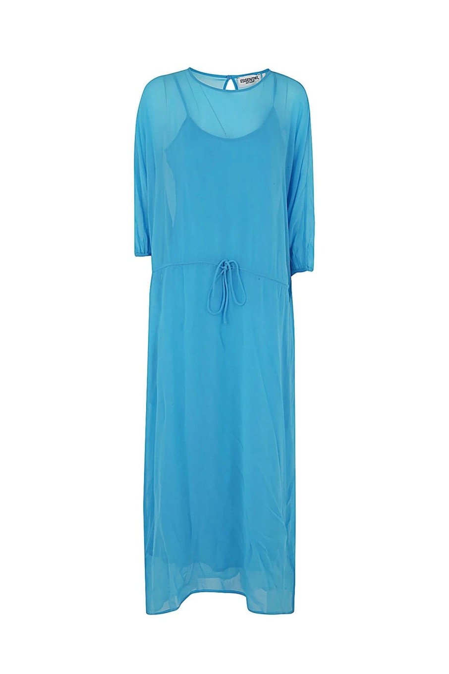 Women Essentiel Antwerp Dresses | Essentiel Antwerp-Bilver Puff Sleeve Dress: Blue