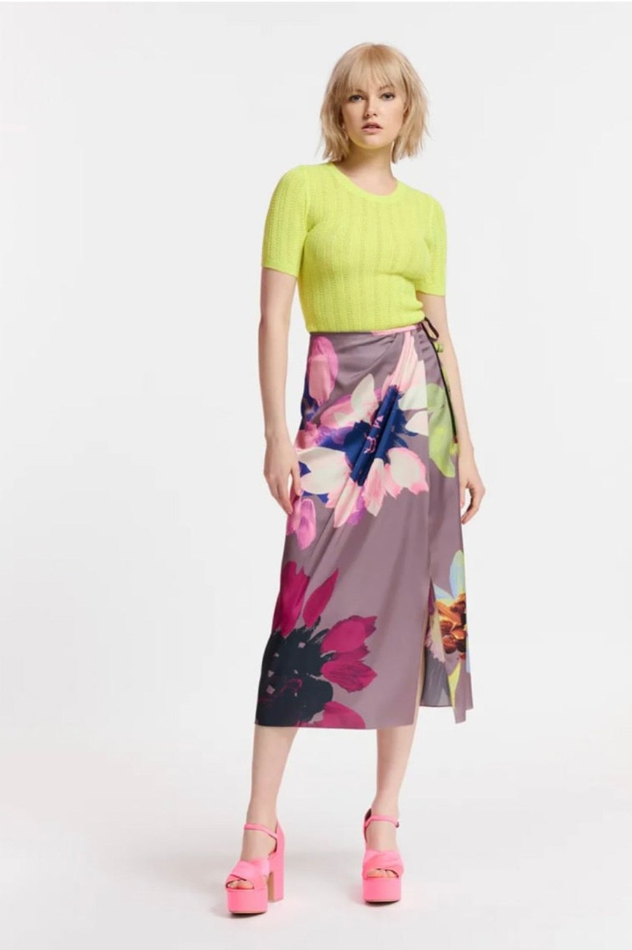 Women Essentiel Antwerp Skirts | Essentiel Antwerp-Easteregg Placed Print Skirt: Washed Mauve