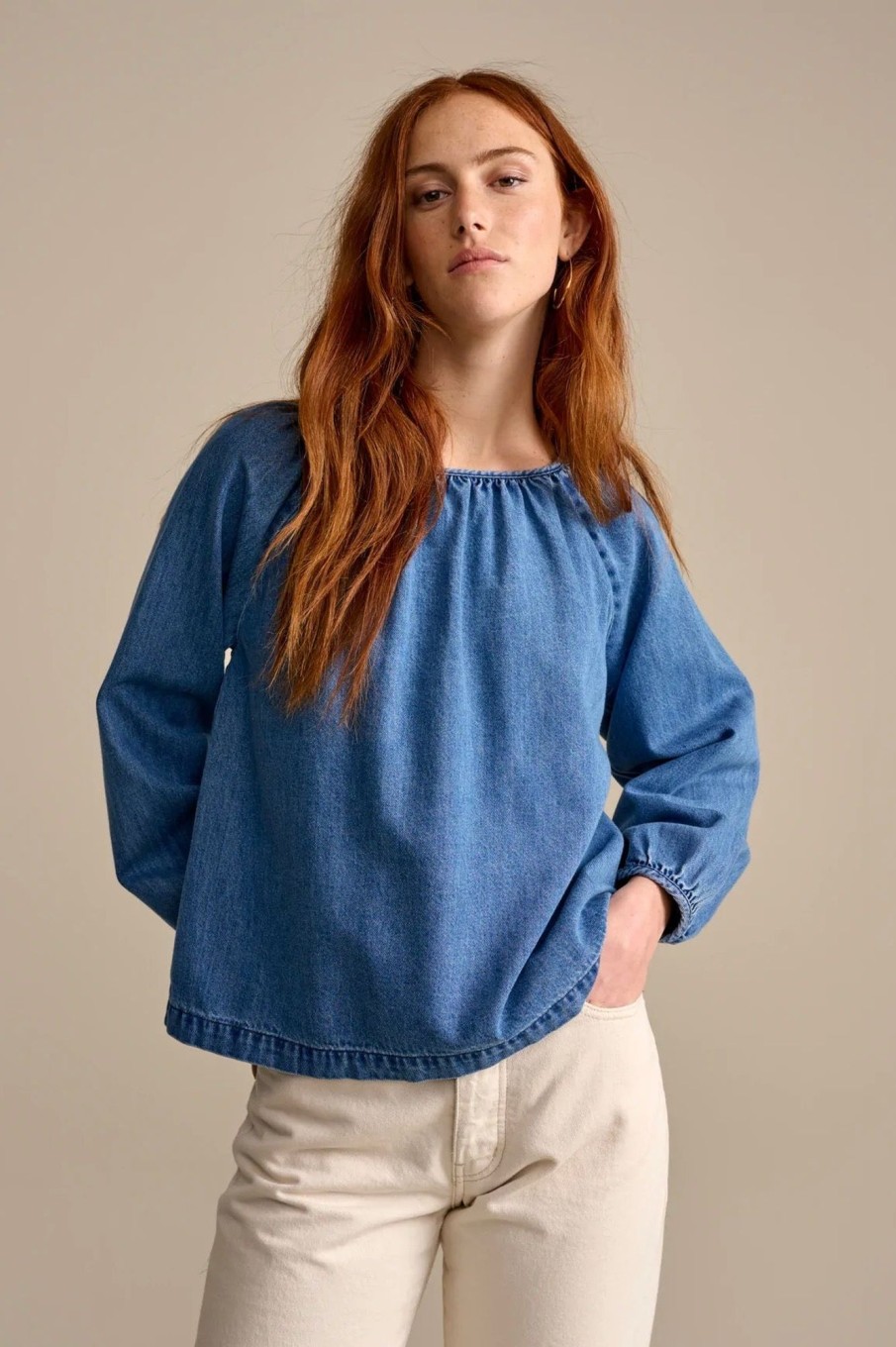 Women Bellerose Tops | Bellerose-Sallie Blouse: Denim