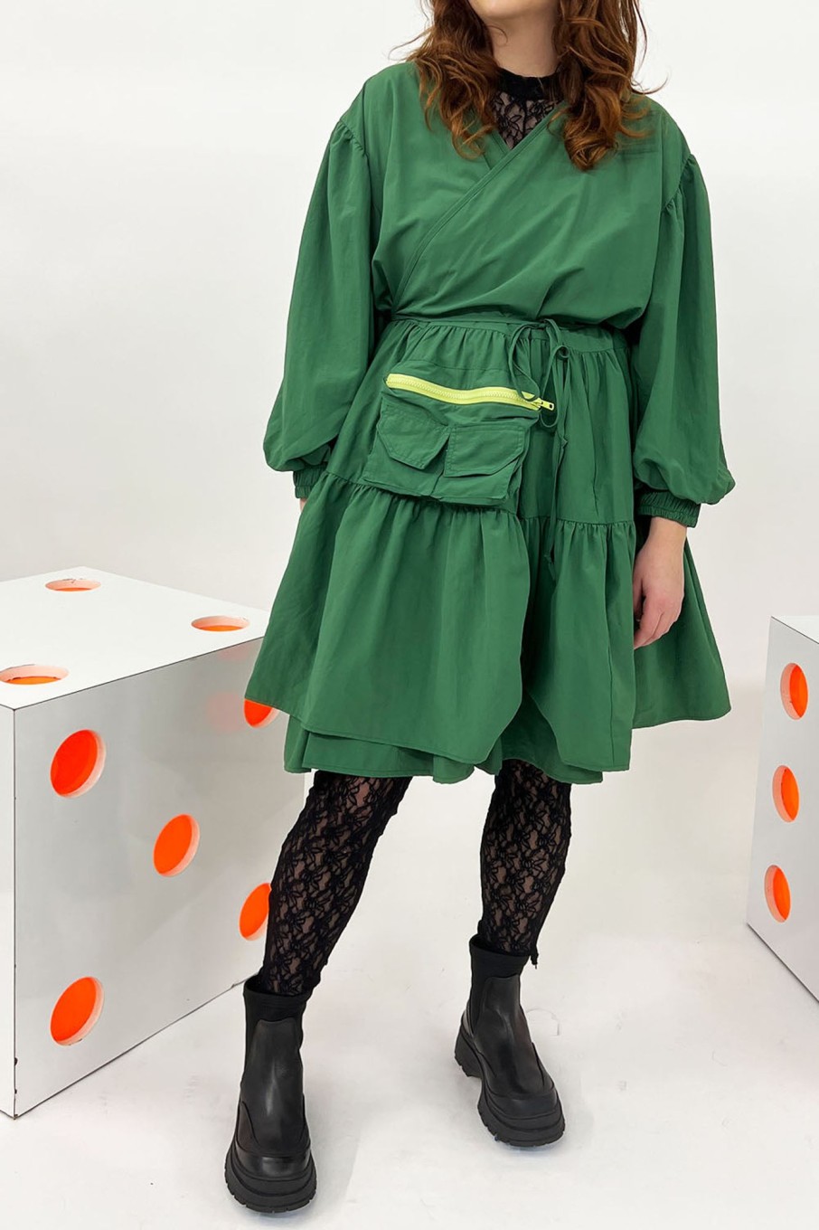 Women KkCo Dresses | Kkco-Utility Wrap Dress: Algae