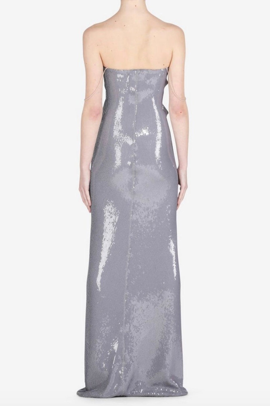 Women No.21 Dresses | No.21-Strapless Maxi Dress: Grey Sequin