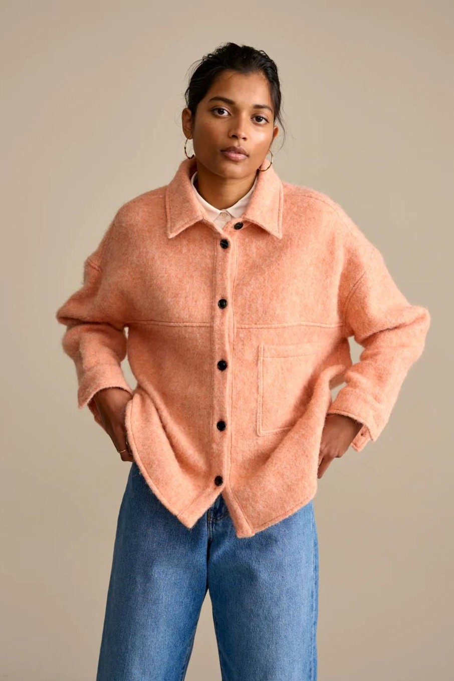 Women Bellerose Outerwear | Bellerose-Link Overshirt: Coral