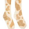 Women Collina Strada Socks & Tights | Collina Strada-Orangic Cotton Socks: Beige Cow