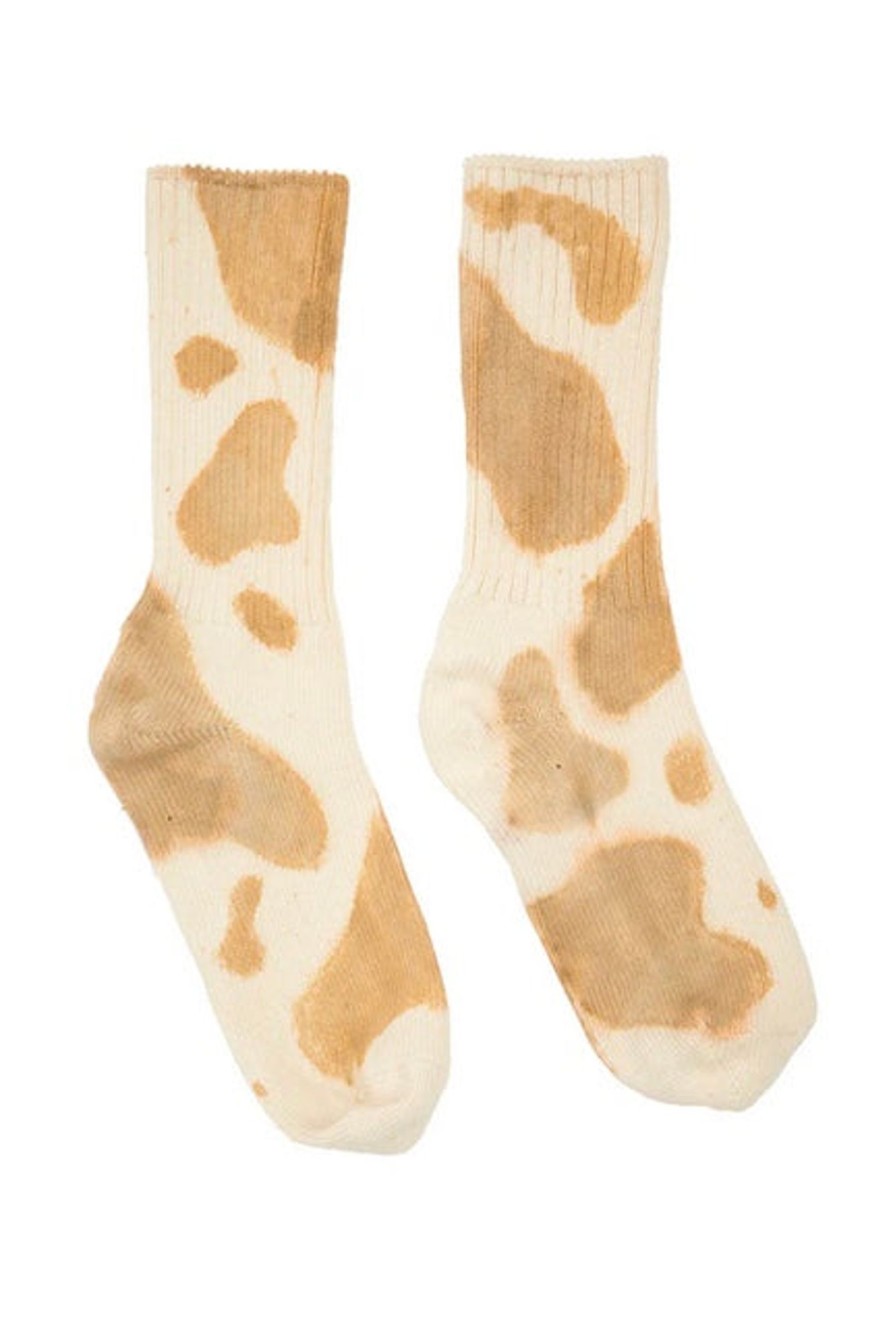 Women Collina Strada Socks & Tights | Collina Strada-Orangic Cotton Socks: Beige Cow