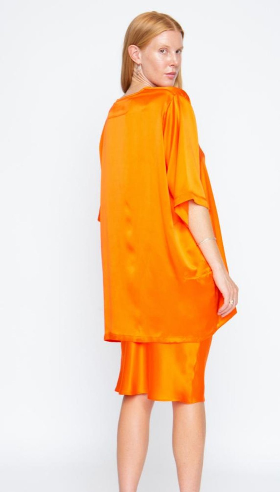 Women Lily Forbes Skirts | Lily Forbes-Sophia Bias Skirt: Tangerine