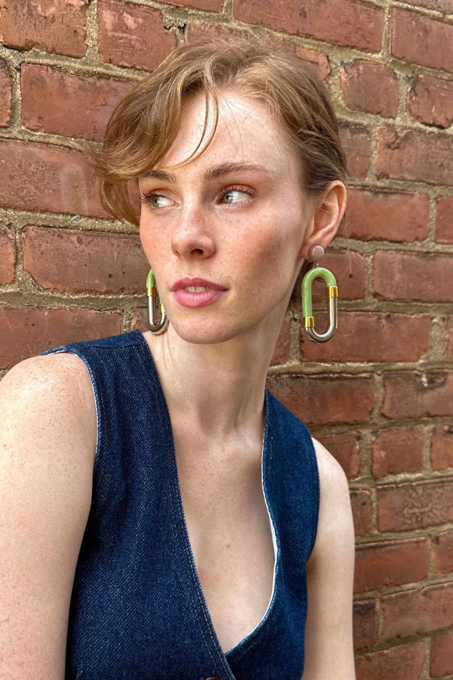 Women Rachel Comey Jewelry | Rachel Comey-Carrabeaner Earrings: Green Swirl