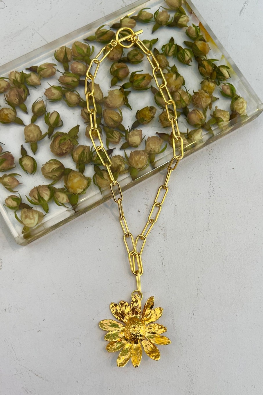 Women Dauphinette Jewelry | Dauphinette-Sunflower Necklace: Gold