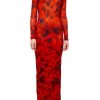 Women Christoph Rumpf Dresses | Christoph Rumpf-Long Sleeve Turtleneck Dress: Red