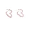 Women Collina Strada Jewelry | Collina Strada-Rhinestone Heart Earrings: Light Pink