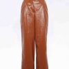 Women Fête Impériale Pants & Shorts | Fete Imperiale-Gilbert Vinyl Pants: Camel