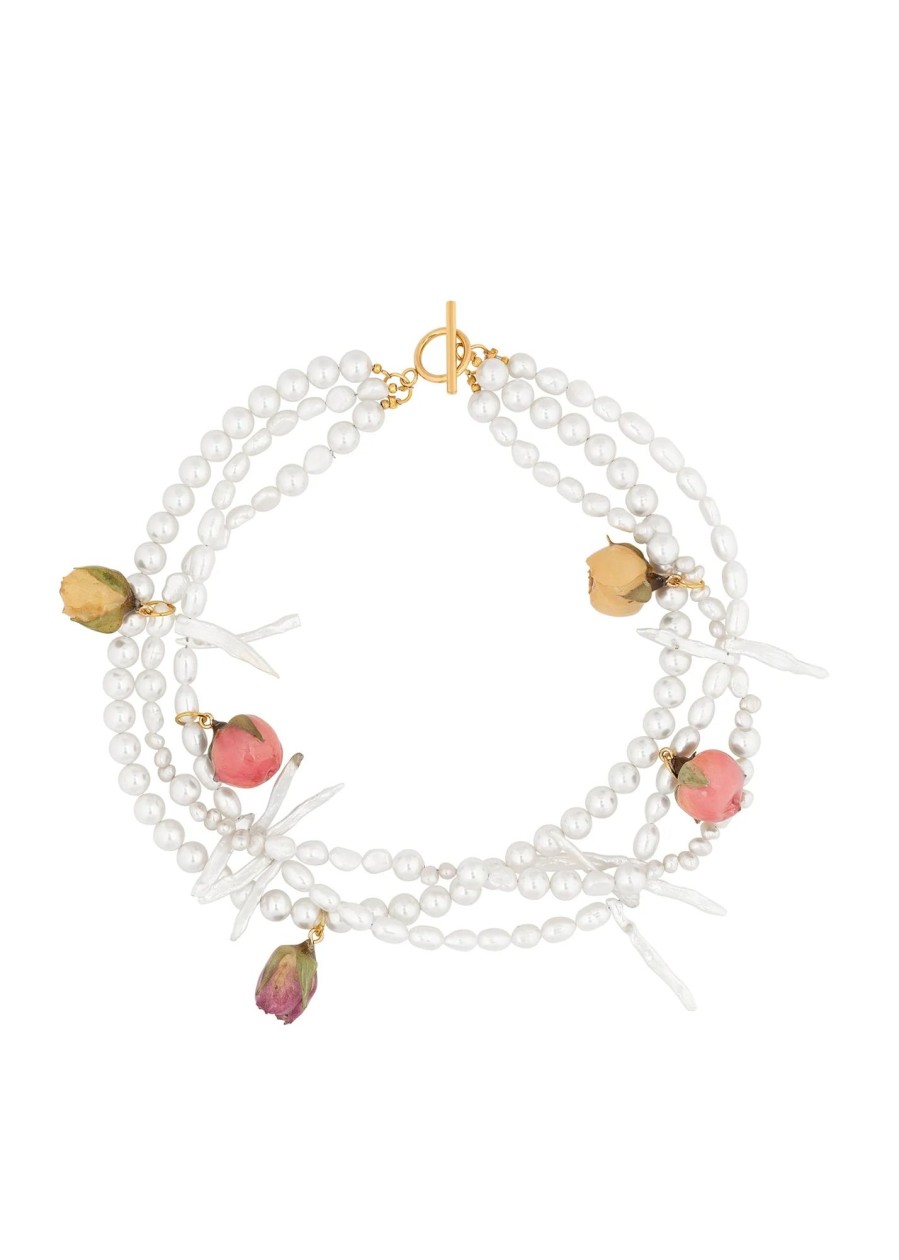 Women Dauphinette Jewelry | Dauphipnette-Rosewater Triple Strand Necklace: Ivory