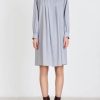 Women Alysi Dresses | Alysi-Long Sleeve Mini Dress: Dusty Blue