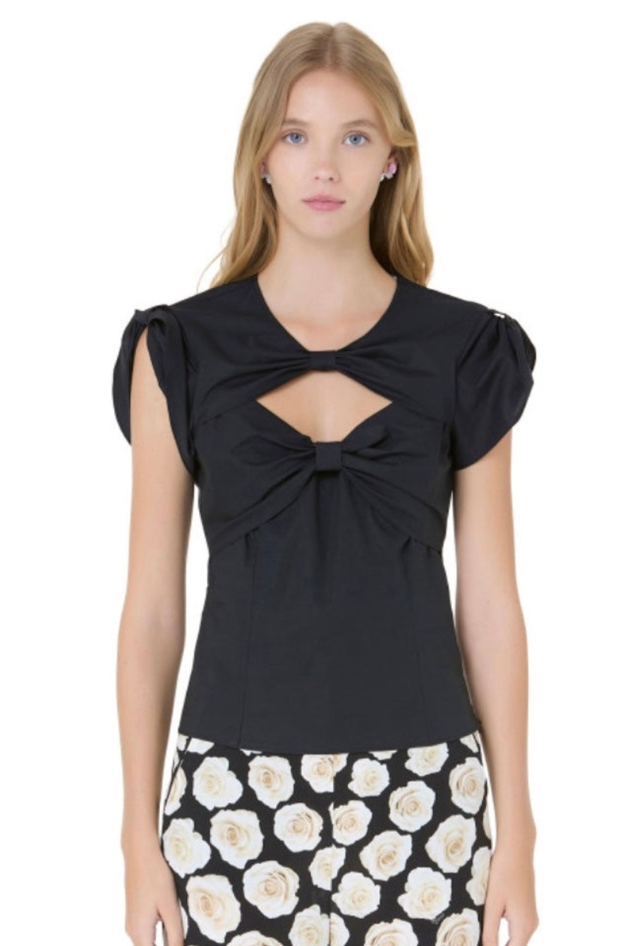 Women Vivetta Tops | Vivetta-Cutout Bows Top: Black