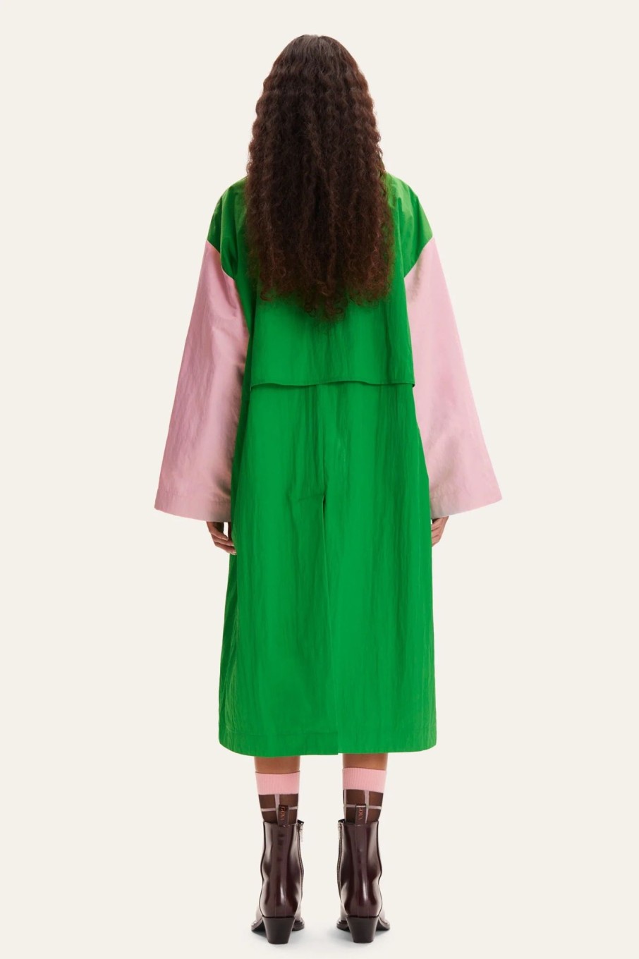 Women Stine Goya Outerwear | Stine Goya-Namei Jacket: Shamrock Green/Pastel Lavender